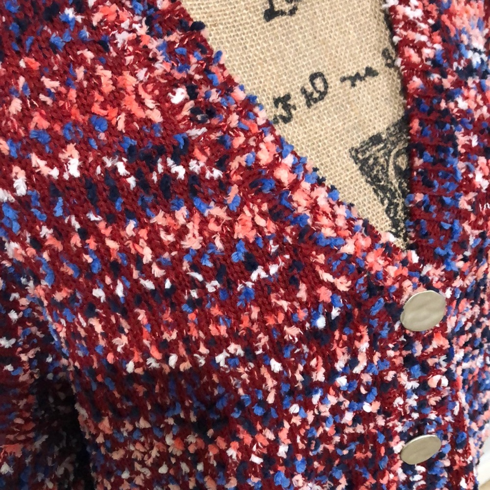 Multicolored comfy button down sweater - Picture 2 of 6
